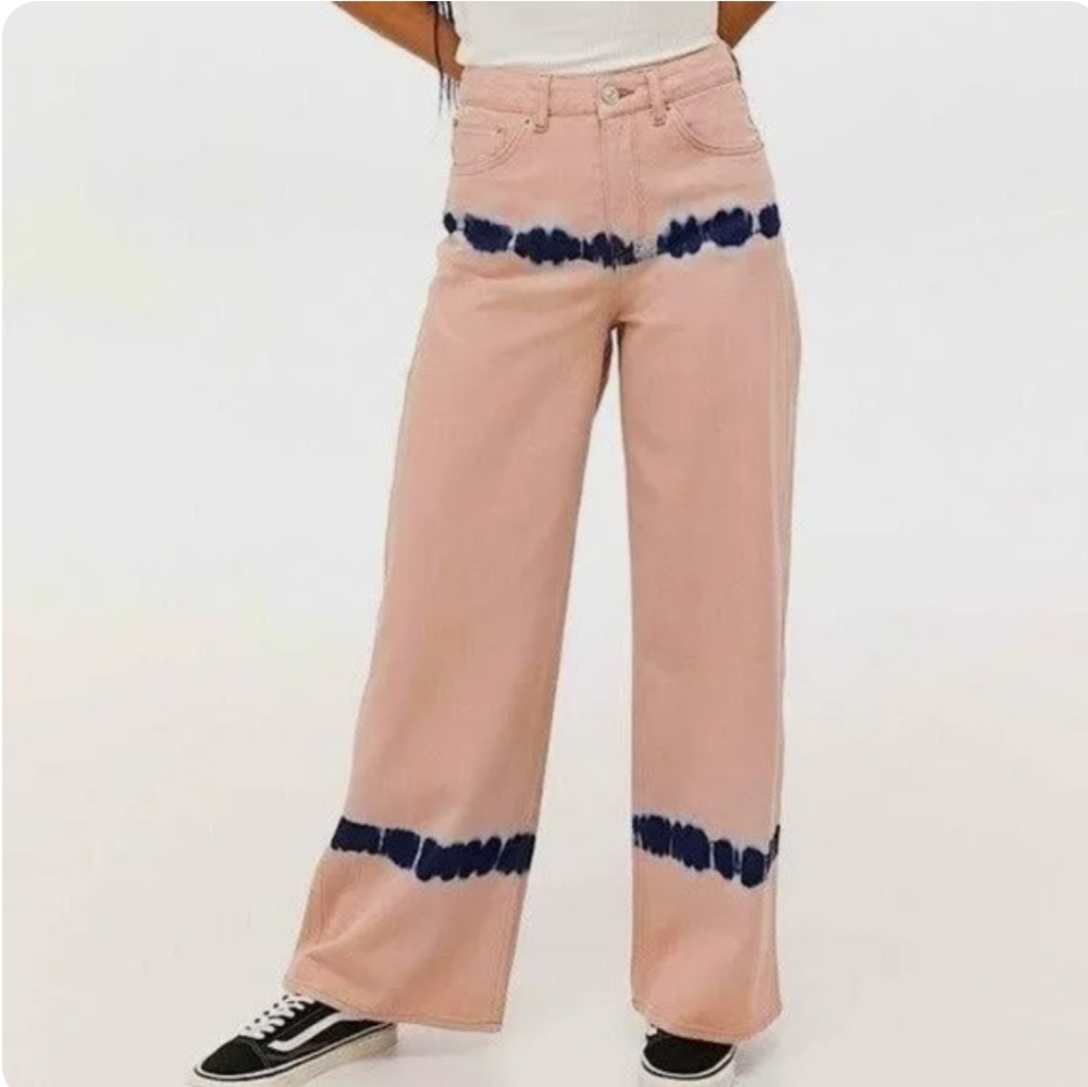 BDG Tie Dye‎ Puddle Jeans in Pink/Blue Size 24